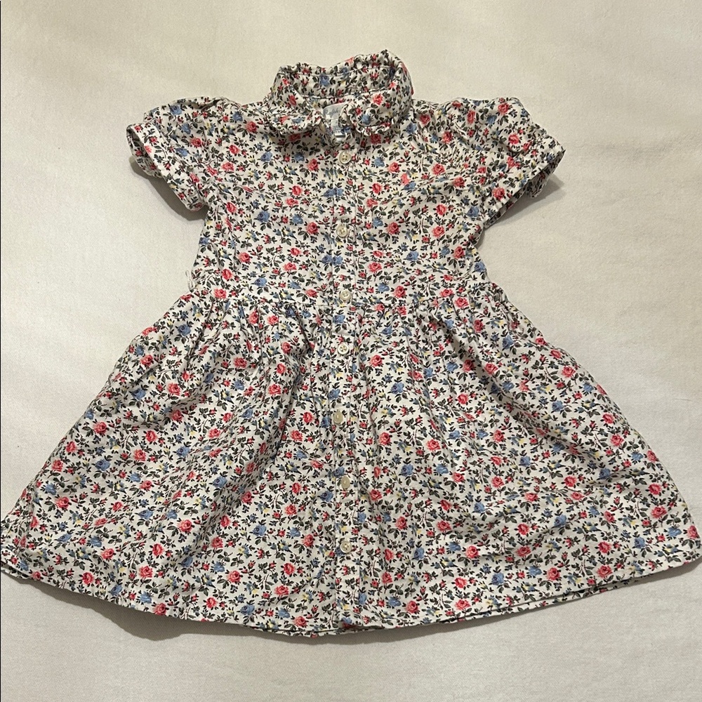 Ralph Lauren 100% Cotton Floral Print Dress - Pink, Blue, Ivory